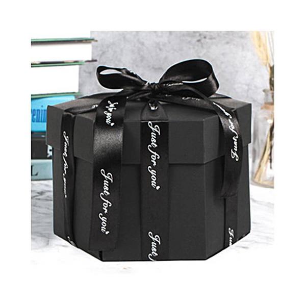 DIY Photo Box Hexagon Multi-layer Explosion Box Valentine's Day Gifts - Black