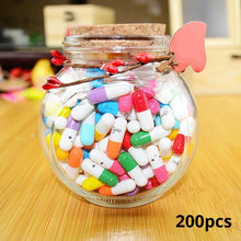 200pcs Lovely Smiling Face Mini Pill Shaped Message Capsule Letter In A Bottole With Box