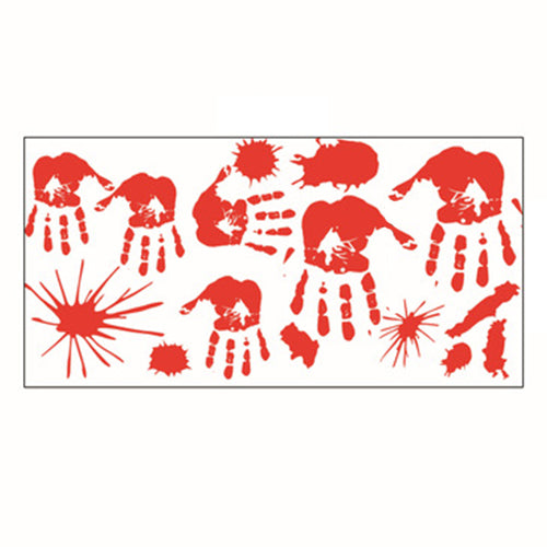 Halloween Decorations Bloody Handprint Stickers Window Wall  Horror Stickers Bloody for Halloween Party Supplies