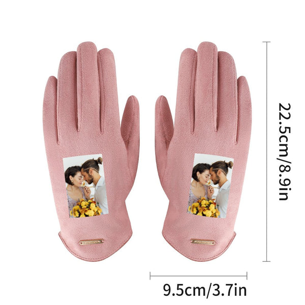 Custom Photo Gloves Suede Ladies Gloves For Women