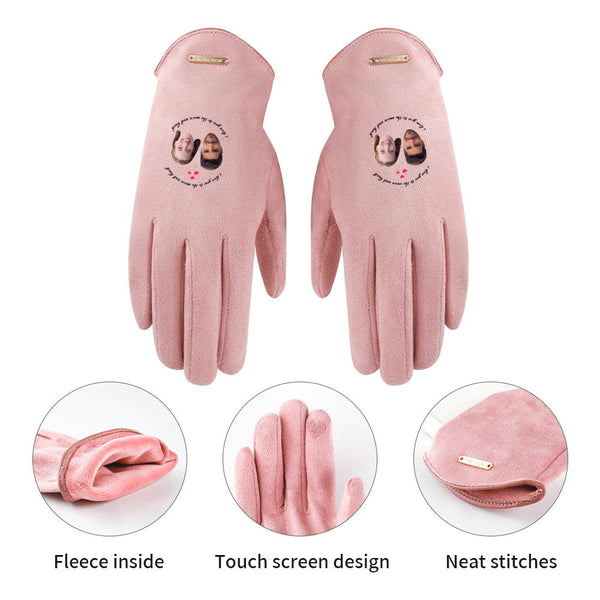 Custom Photo Gloves Suede Ladies Gloves For Lover