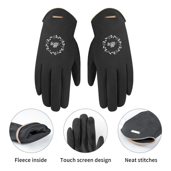 Custom Name Gloves Suede Ladies Gloves For Lover