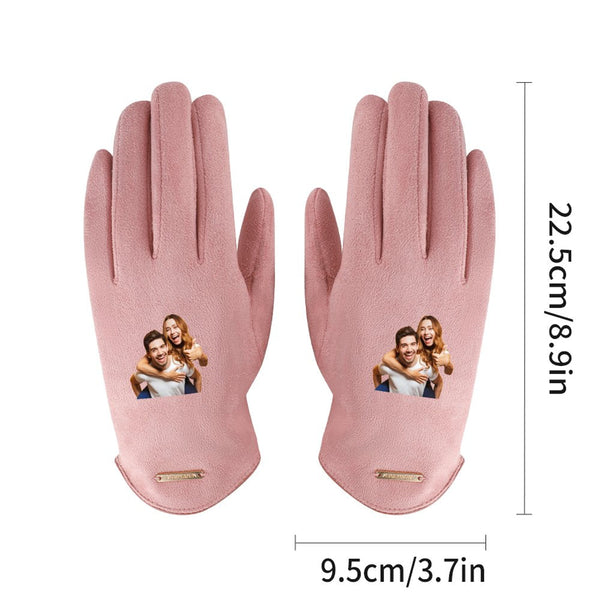 Custom Photo Gloves Suede Ladies Gloves Personalized Gifts For Lover