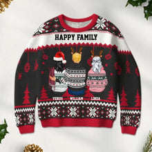 Personalized Unisex Ugly Sweater Christmas Gifts For Family - Family Member Back View
