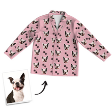 Custom Dog Photo Long Sleeve Pajamas, Sleepwear, Nightwear