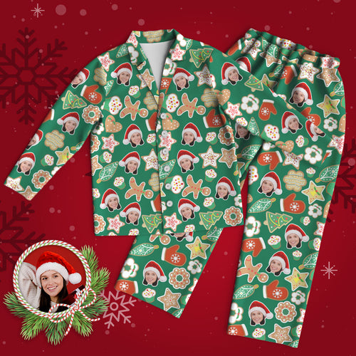 Custom Face Pajama Personalized Green Photo Pajamas Christmas Socks Merry Christmas Gifts for Family
