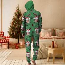 Custom Face Onesies Pajamas Colorful Christmas One-Piece Sleepwear Christmas Gift