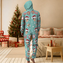 Custom Face Onesies Pajamas HO HO Christmas One-Piece Sleepwear Christmas Gift