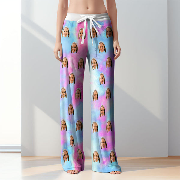 Custom Women Tie-dye Pajamas Pants Gradient Color Pajamas Pants