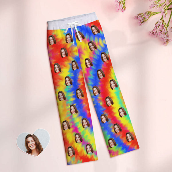 Custom Women Tie-dye Pajamas Pants Colorful Pajamas Pants