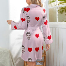 Custom Face Heart Long Sleeve Nightgown Valentine's Day Gifts For Her