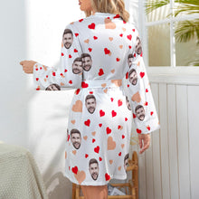 Custom Face Long Sleeved Nightgown Colorful Heart And Love