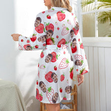 Custom Face Strawberry Long Sleeved Nightgown