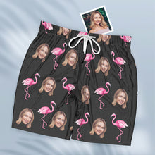 Custom Face Short Sleeved Pajamas Personalised Women's Sleepwear Flamingo Gifts For Her