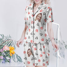 Custom Face Short Sleeved Pajamas Personalised Women's Sleepwear Diamond Gifts For Her