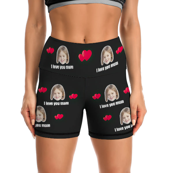 Custom Face Leggings and Tank Top Black Yoga Clothing Suit Mother's Day Gift - I Love You Mom