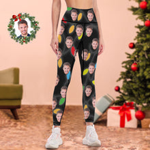 Custom Leggings Yoga Pants Personalized Photo Legging for Woman Christmas Gifts Colored lights