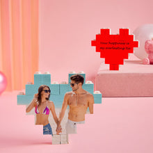 Custom Building Block Puzzle Personalized Photo Brick Heart Shape Photo & Text
