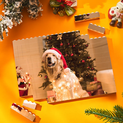 Christmas Gifts Personalized Building Brick Custom Photo Block Square Shape for Pet Lover