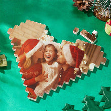 Custom Building Block Puzzle Personalized Photo Brick Heart Shape Single Sided Photo