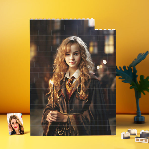 Personalized Brick Rectangle Building Photo Block Custom Face Hermione Plaque