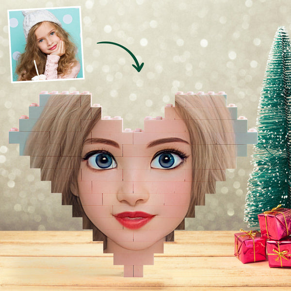 Custom Building Block Puzzle Personalized Cartoon Avatar Brick Heart Toy Christmas Gifts - SantaSocks