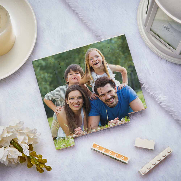 Personalized Building Block Puzzle Square Photo Brick Double Sided Photo Frame
