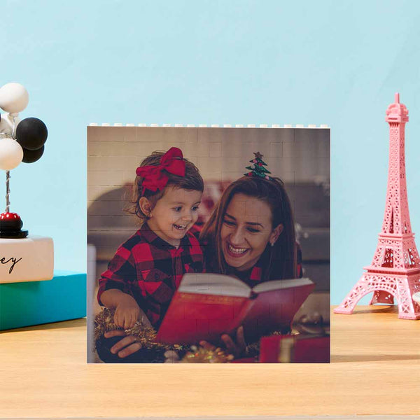 Personalized Building Block Puzzle Square Photo Brick Music Code Custom Text Frame