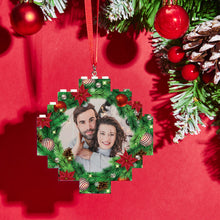 Christmas Ornament Mistletoe Custom Photo Block Personalized Building Brick - SantaSocks