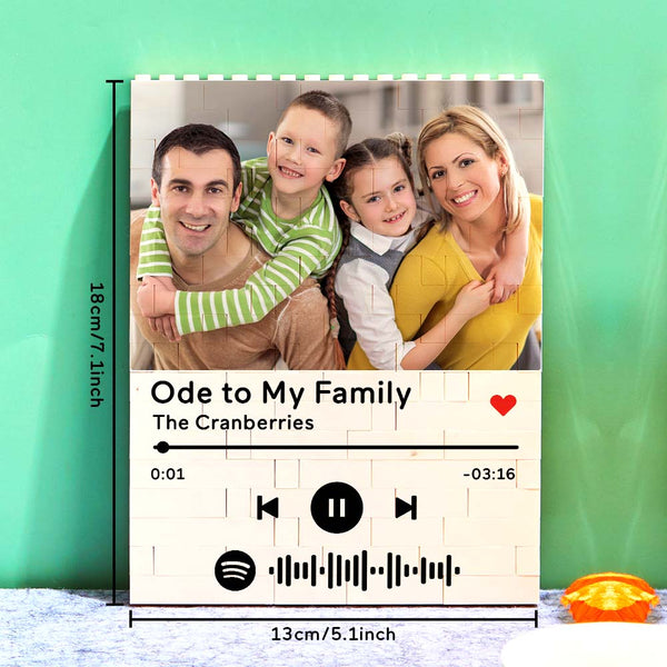 Custom Building Block Puzzle Personalized Vertical Photo Brick Custom Music Code Gifts for Him