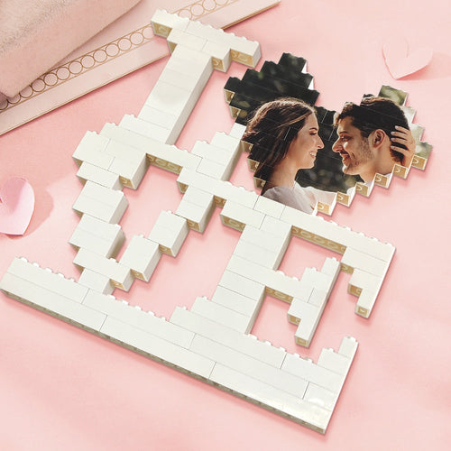 Custom Building Block Puzzle Block Love Photo Brick Puzzles Gifts for Lovers - SantaSocks