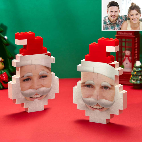 Santa Claus Building Bricks Custom Face Photo Block Christmas Gifts Ornament - SantaSocks