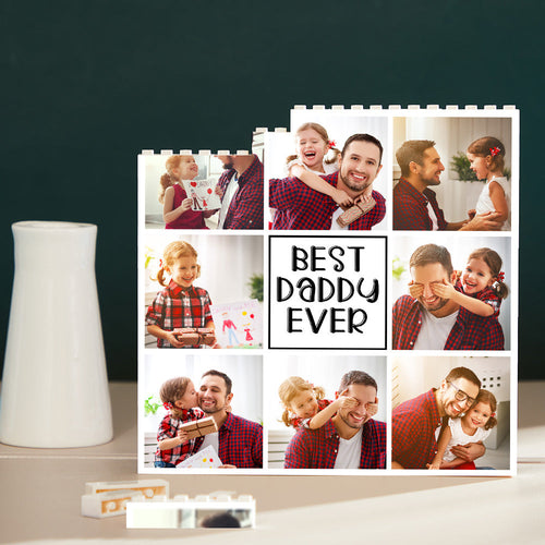 Custom Building Block Puzzle Square Photo Brick Best Daddy Ever Father's Day Gift