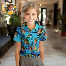 Custom Face Kids Polo Shirts Personalized Photo Hawaiian Style Shirt Vice City