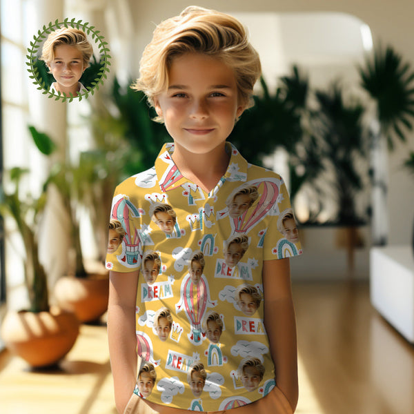 Custom Face Kids Polo Shirts Personalized Photo Shirt Colorful Dreams