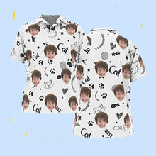 Custom Face Kids Polo Shirts Personalized Photo Shirt Cute Cats