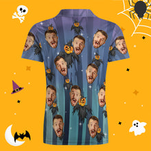Men's Custom Funny Face Shirt Personalized Golf Shirts For Halloween Gift