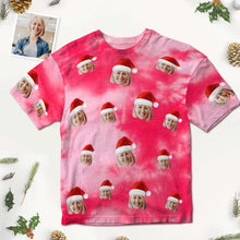 Custom Face T-shirt Christmas Gifts Tie Dye Christmas T-shirt