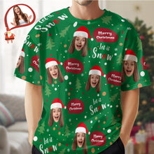 Custom Face T-shirt Christmas Gifts Santa Face Christmas T-shirt