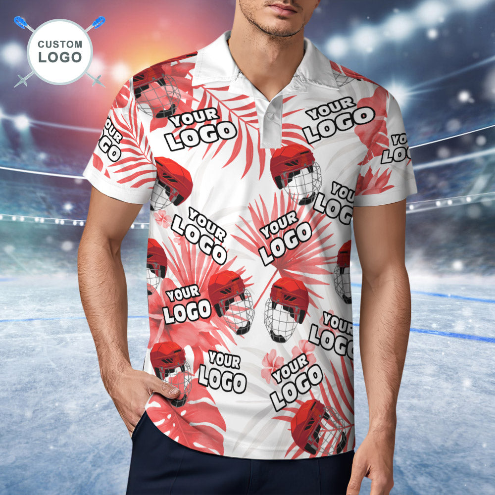 Custom LOGO Short Sleeve Polo Shirt Aloha Hockey POLO Shirt Gift For Men