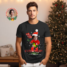 Custom Christmas Face T-shirt Cute Christmas Shirts Rocking Santa Shirt Face T-Shirt