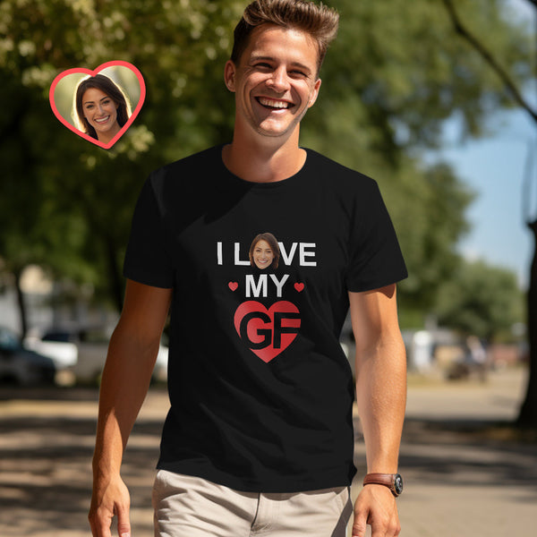 Custom Couple Matching T-shirts I Love My BF I Love My GF Valentine's Day Gift