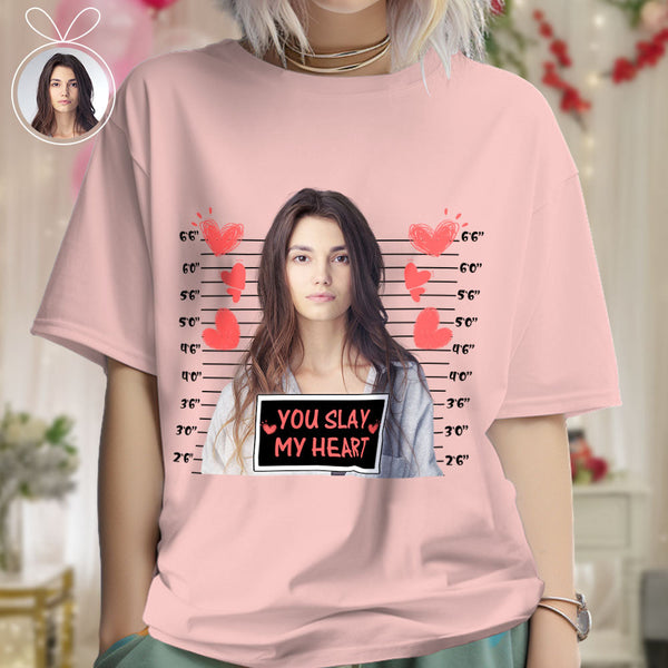 Custom Photo T-shirts Personalized Bust Photo T-shirt Valentine's Day Gifts for Couples