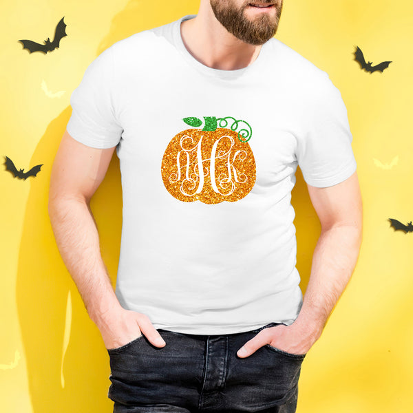 Halloween T-shirt Custom T-shirt with Text Happy Halloween Shirt Tee - Golden Pumpkin