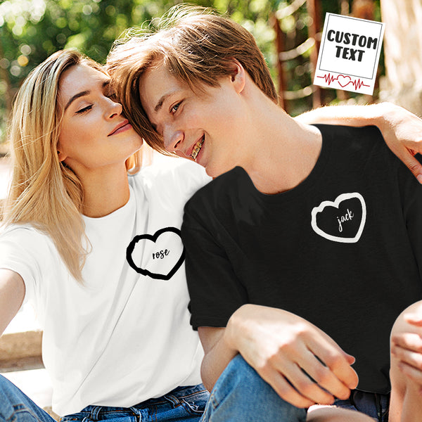 Custom Engraved Valentines Day Sweatshirt Shirt with Little Heart Valentine Gift