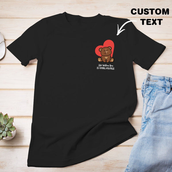 Custom Text Face T-shirt Personalized Creative Red Heart T-shirt for Couples
