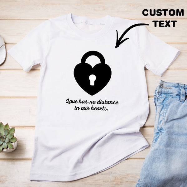 Custom Text Lock and Key Personalized Matching Love T-shirt for Couples