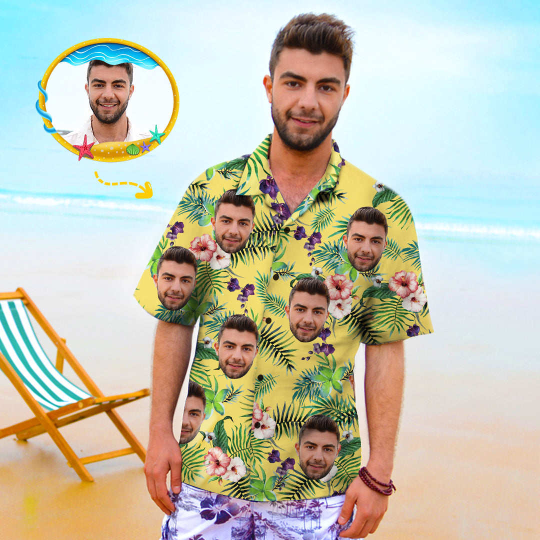 Custom Face Shirt Men's Hawaiian Shirt – SANTASOCKS