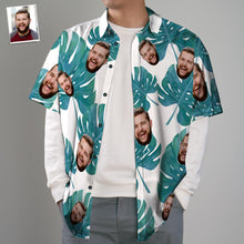 Custom Face Shirt Men's Hawaiian Shirt-Leaves