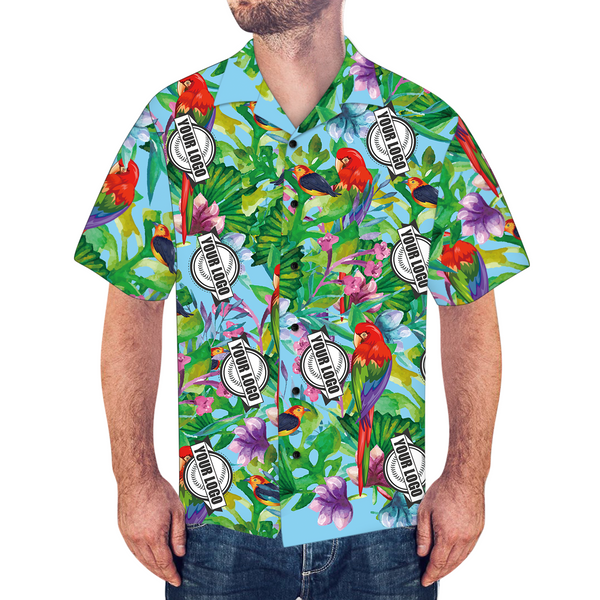 Custom Logo Shirt Men's Hawaiian Shirt Colorful Parrot